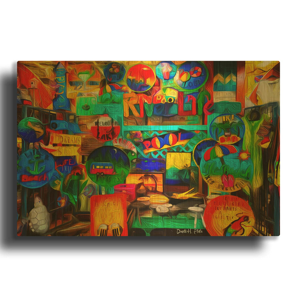 'Colores' By Dante Plata Gold Metal Wall Art