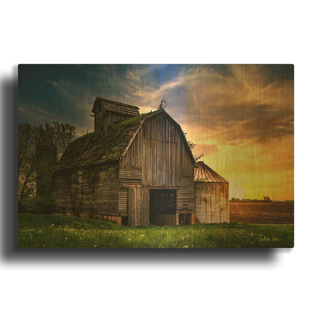 'Forgotten Barn' By Dante Plata Gold Metal Wall Art