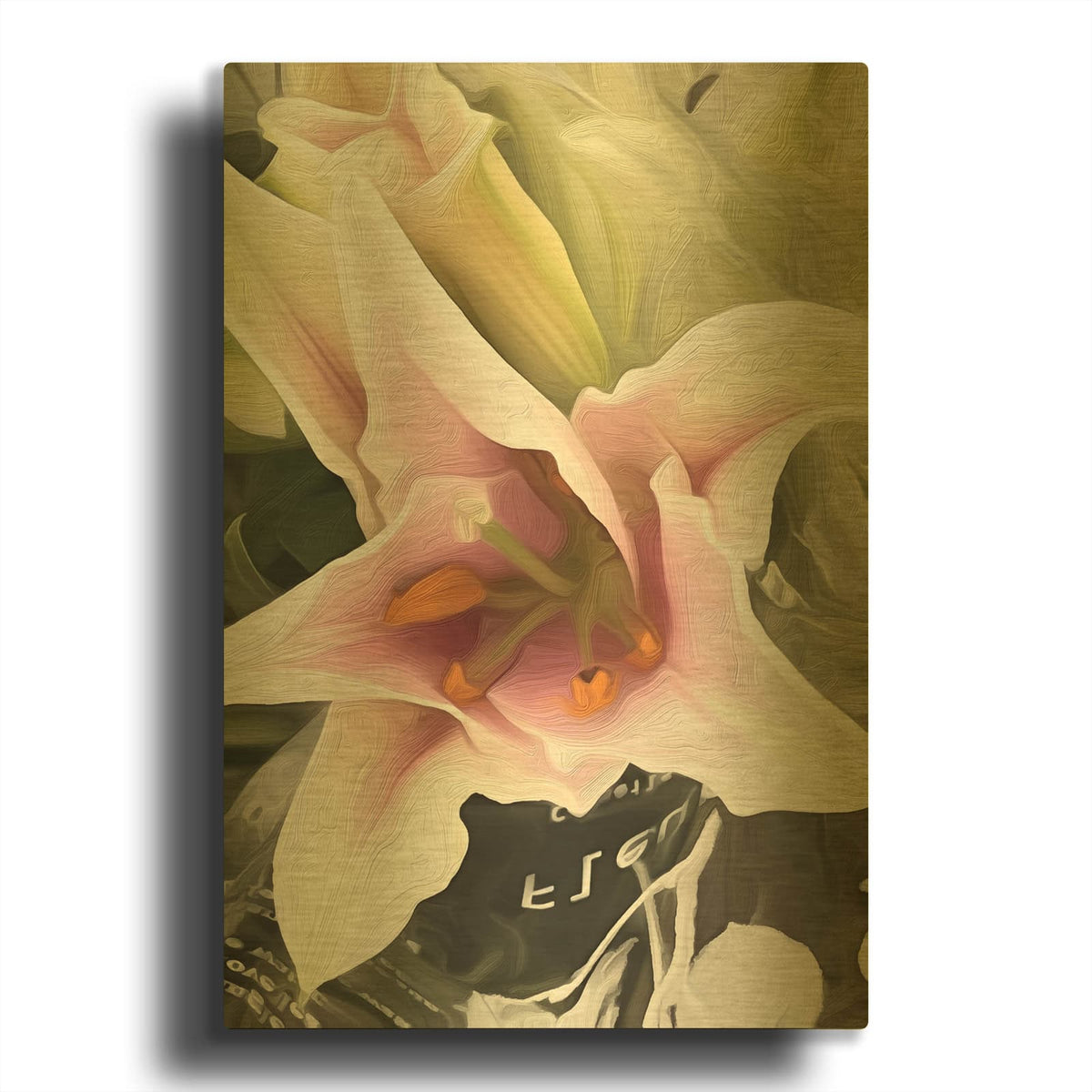 'Gloriosa Lily' By Dante Plata Gold Metal Wall Art