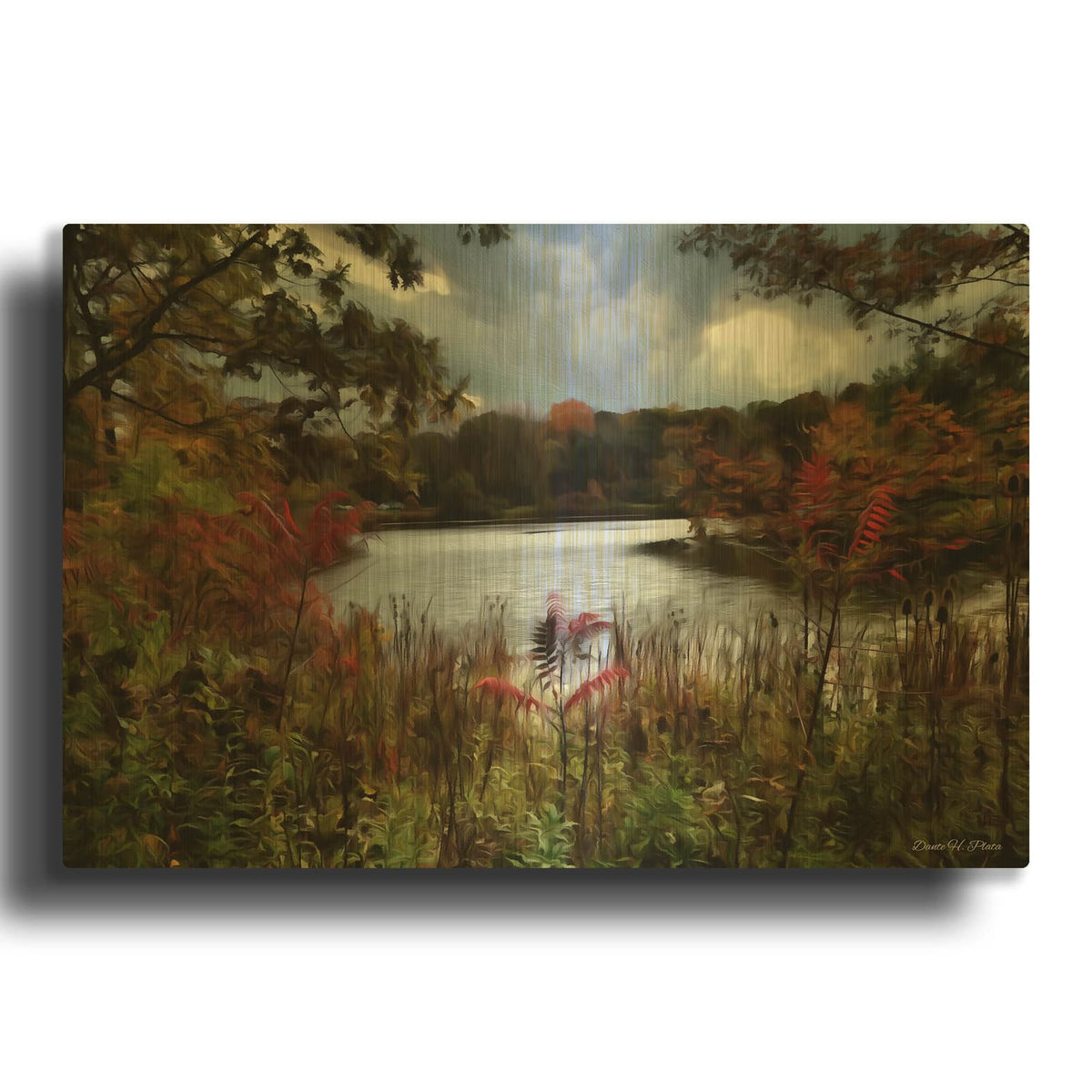 'Going Fishing' By Dante Plata Gold Metal Wall Art