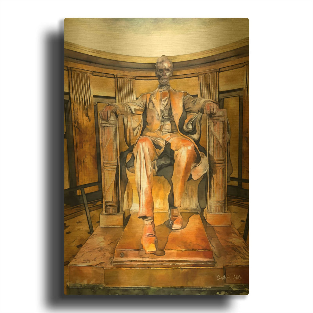'Honest Abe' By Dante Plata Gold Metal Wall Art