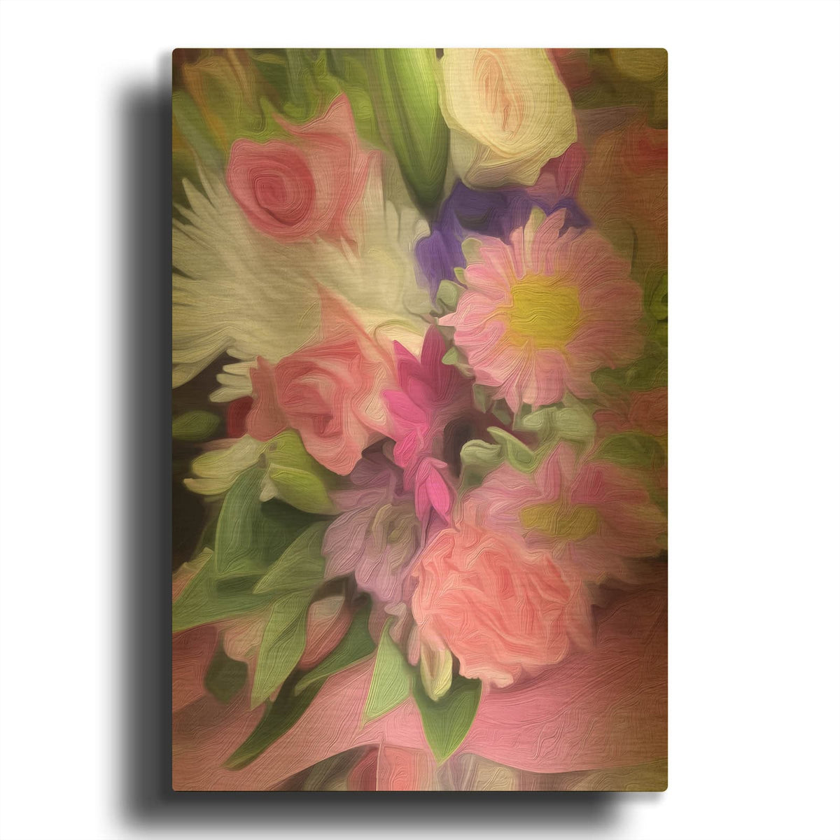 'Melting Roses' By Dante Plata Gold Metal Wall Art
