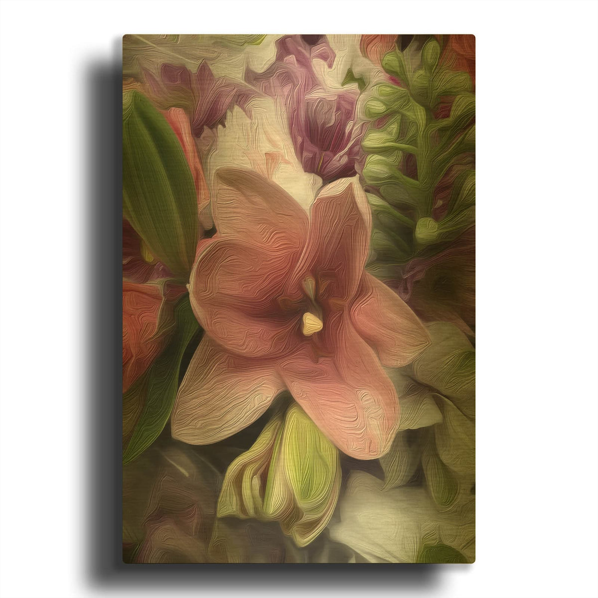 'Oriental Lily' By Dante Plata Gold Metal Wall Art