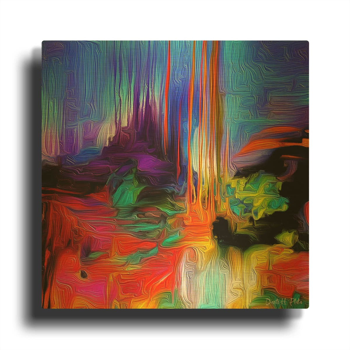 'Rain' By Dante Plata Gold Metal Wall Art
