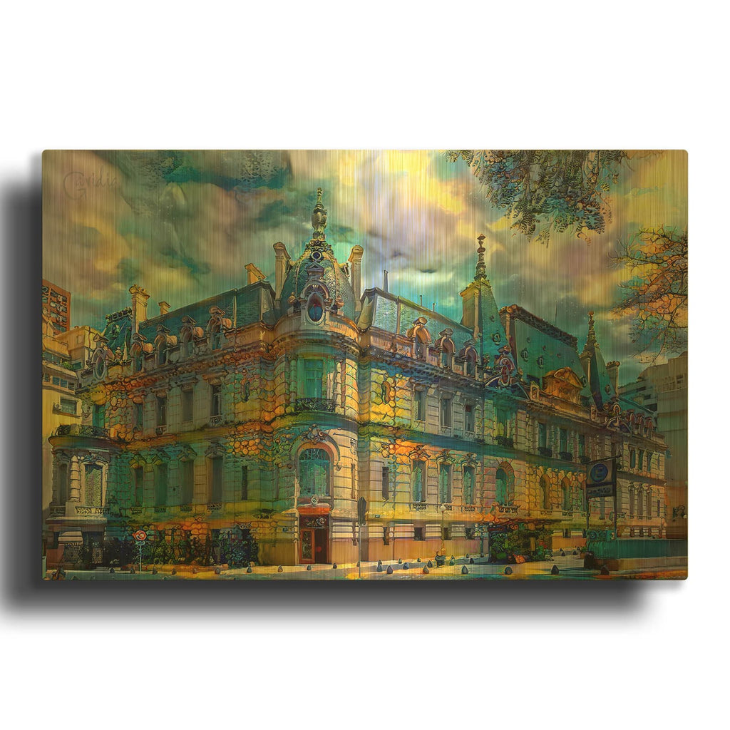 'Argentina Buenos Aires Paz Palace' By Pedro Gavidia Gold Metal Wall Art
