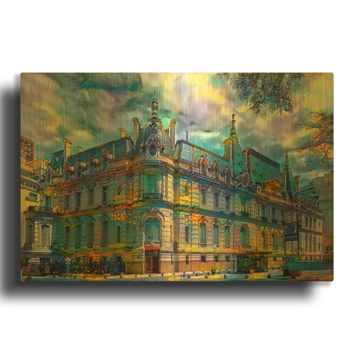 'Argentina Buenos Aires Paz Palace' By Pedro Gavidia Gold Metal Wall Art
