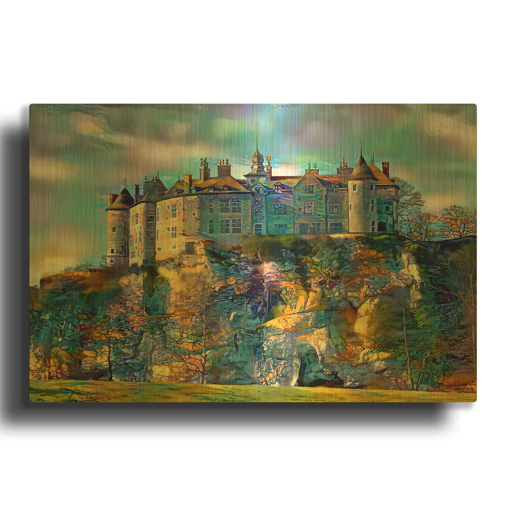'Belgium Drehance Dinant Walzin Castle' By Pedro Gavidia Gold Metal Wall Art