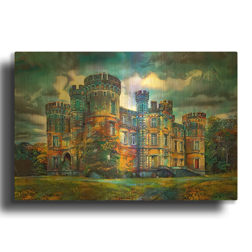 'Belgium Wallonia Hainaut Moulbaix Castle' By Pedro Gavidia Gold Metal Wall Art
