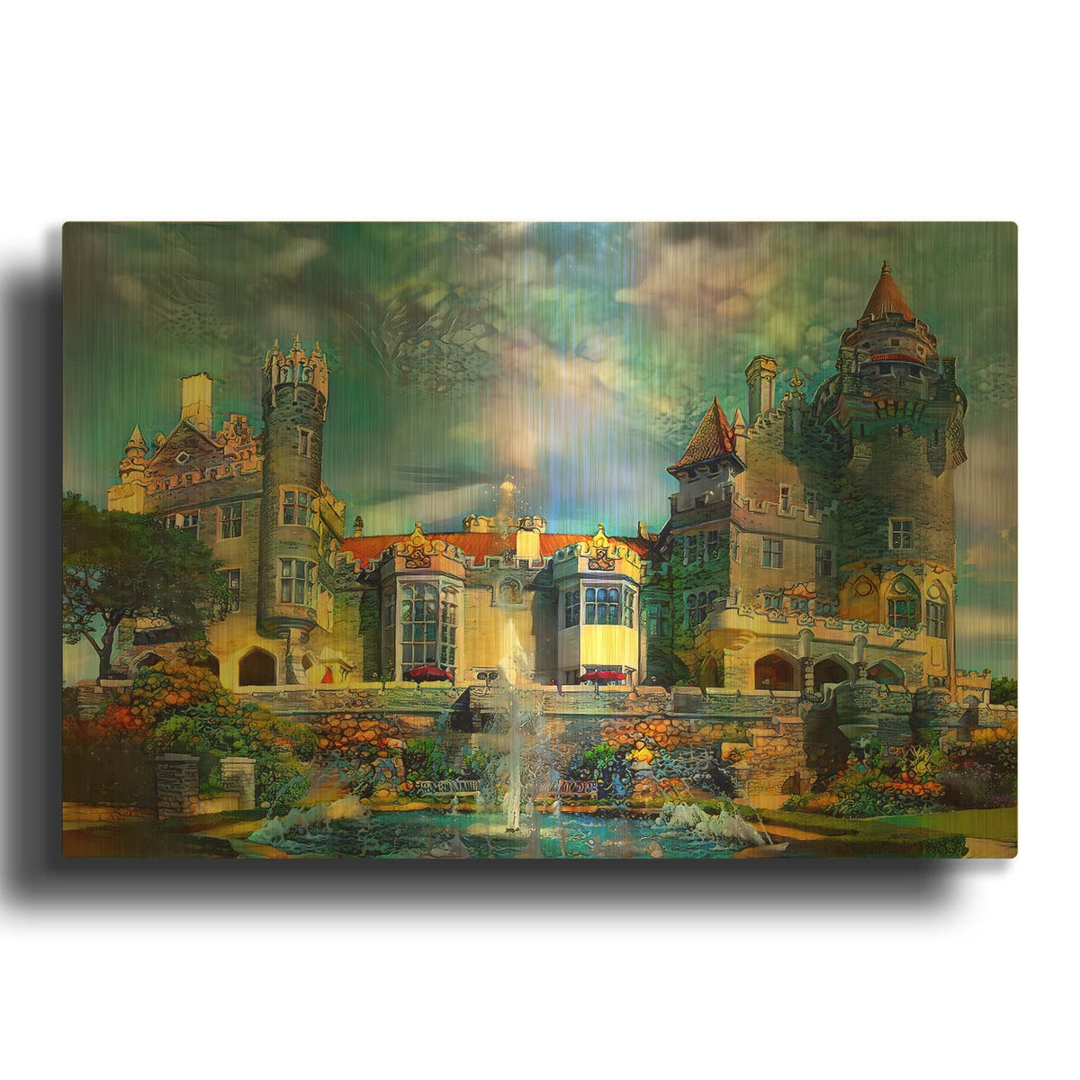 'Canada Ontario Toronto Casa Loma' By Pedro Gavidia Gold Metal Wall Art
