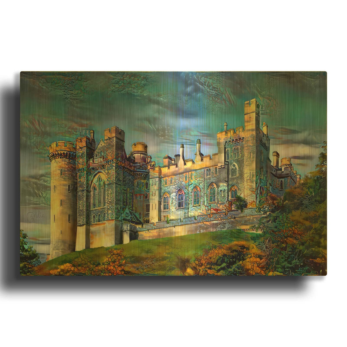 'England West Sussex Arundel Castle' By Pedro Gavidia Gold Metal Wall Art