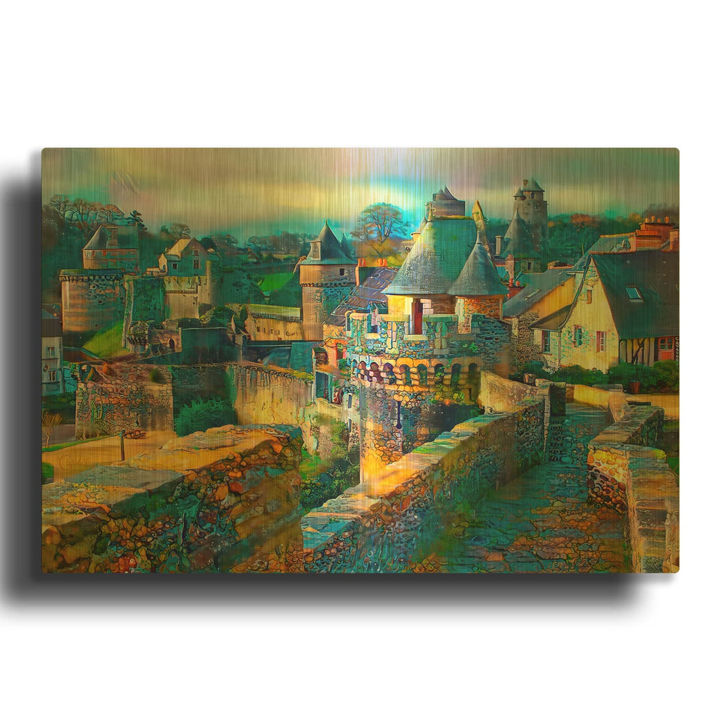 'France Ille Et Vilaine Chateau De Fougeres' By Pedro Gavidia Gold Metal Wall Art