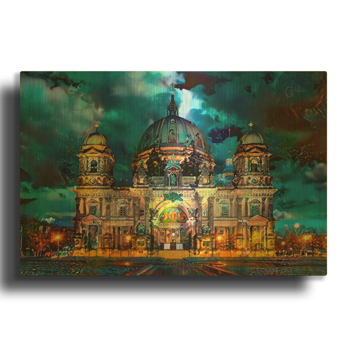 'Germany Berlin Cathedral' By Pedro Gavidia Gold Metal Wall Art