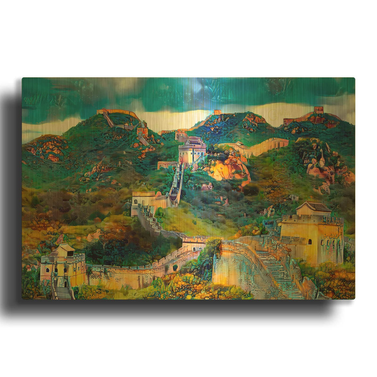 'Great Wall Of China 2023' By Pedro Gavidia Gold Metal Wall Art