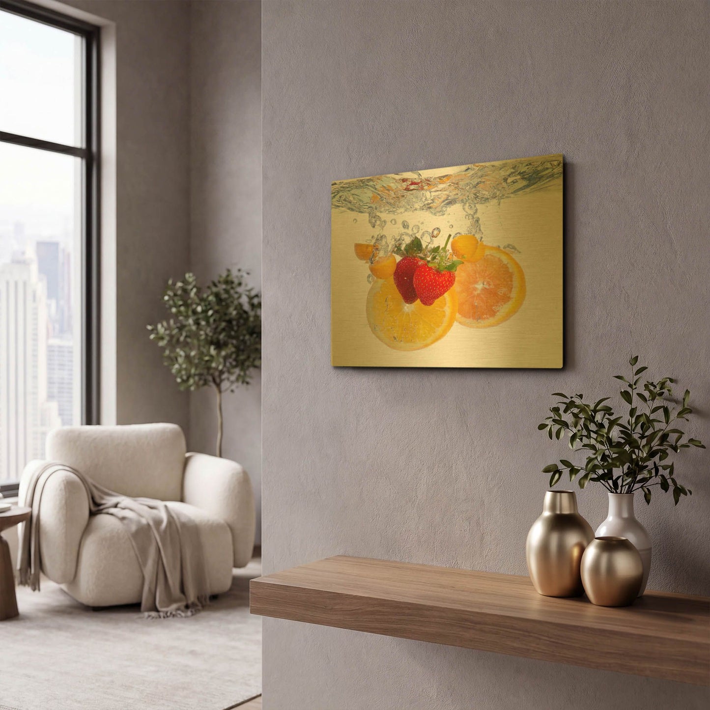 'Fruit Splash I' By LUXE Gold Metal Wall Art