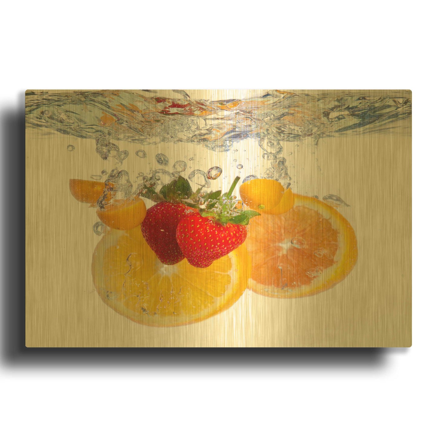 'Fruit Splash I' By LUXE Gold Metal Wall Art