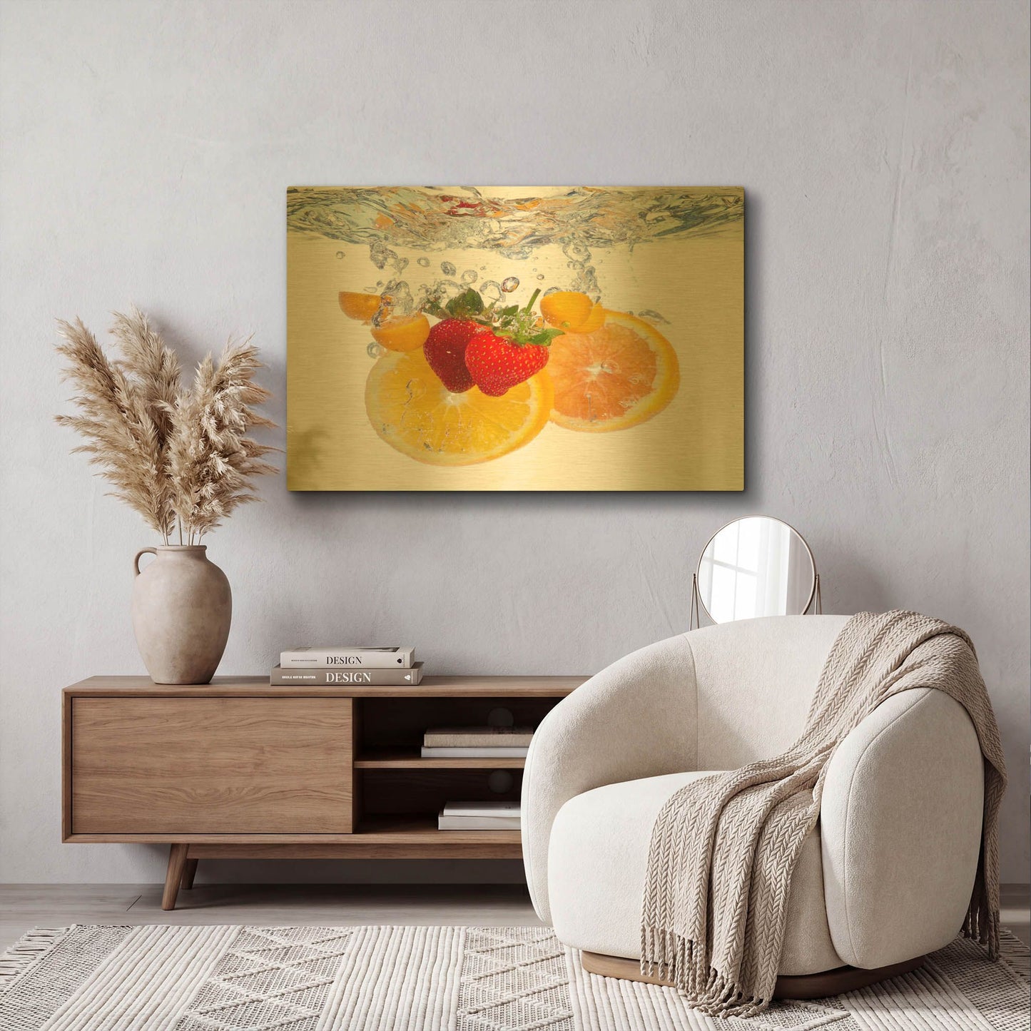 'Fruit Splash I' By LUXE Gold Metal Wall Art