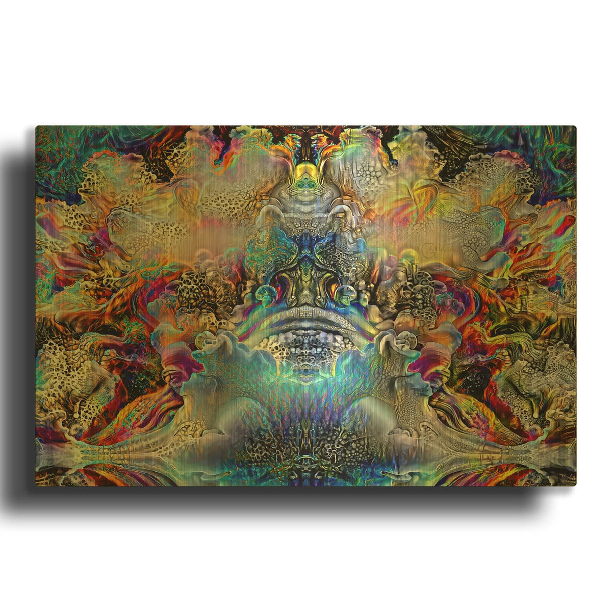 'Oceanic Creatures' By Pedro Gavidia Gold Metal Wall Art