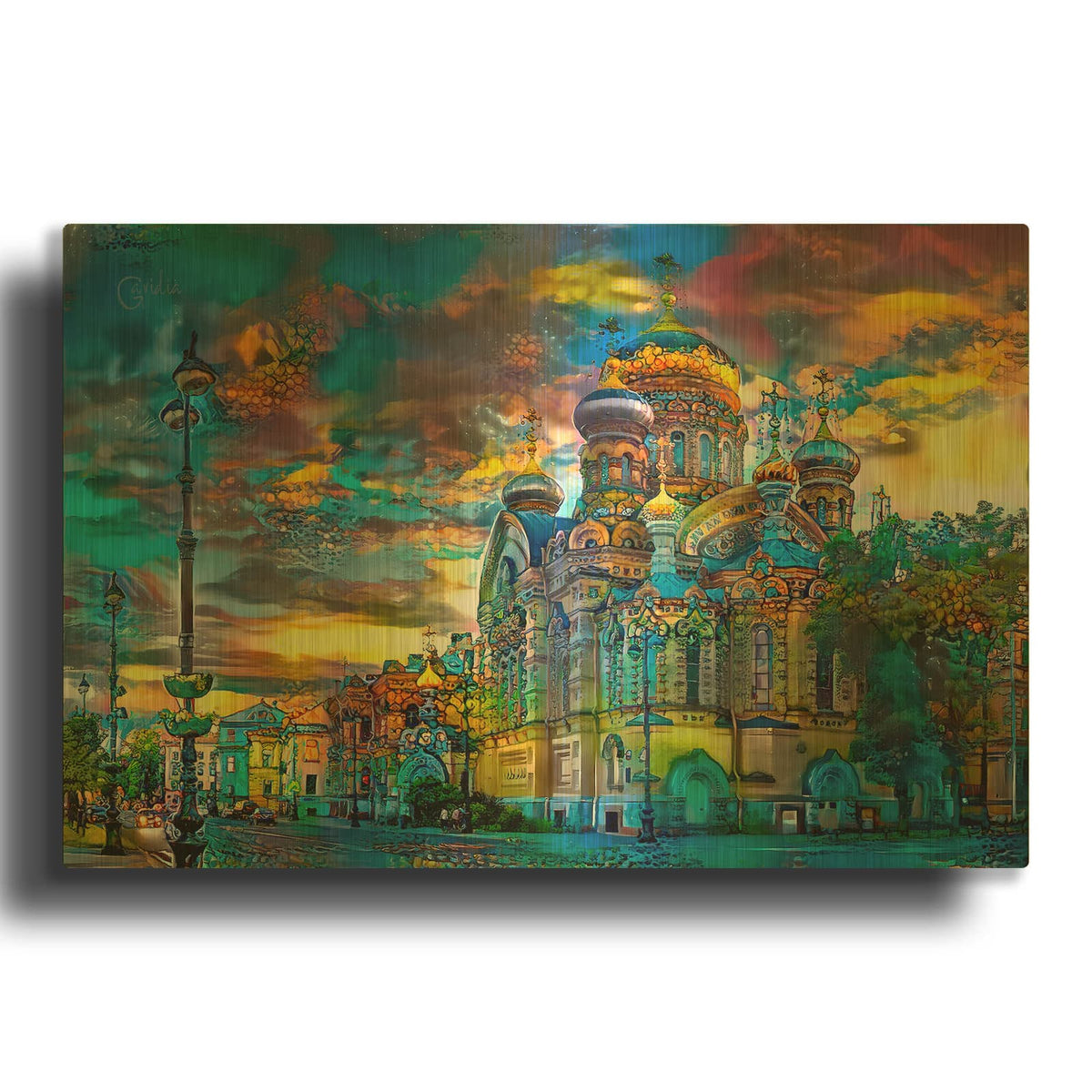 'Russia Church Assumption St Petersburg' By Pedro Gavidia Gold Metal Wall Art