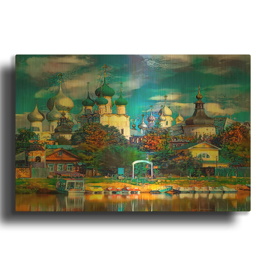 'Russia Rostov Kremlin' By Pedro Gavidia Gold Metal Wall Art