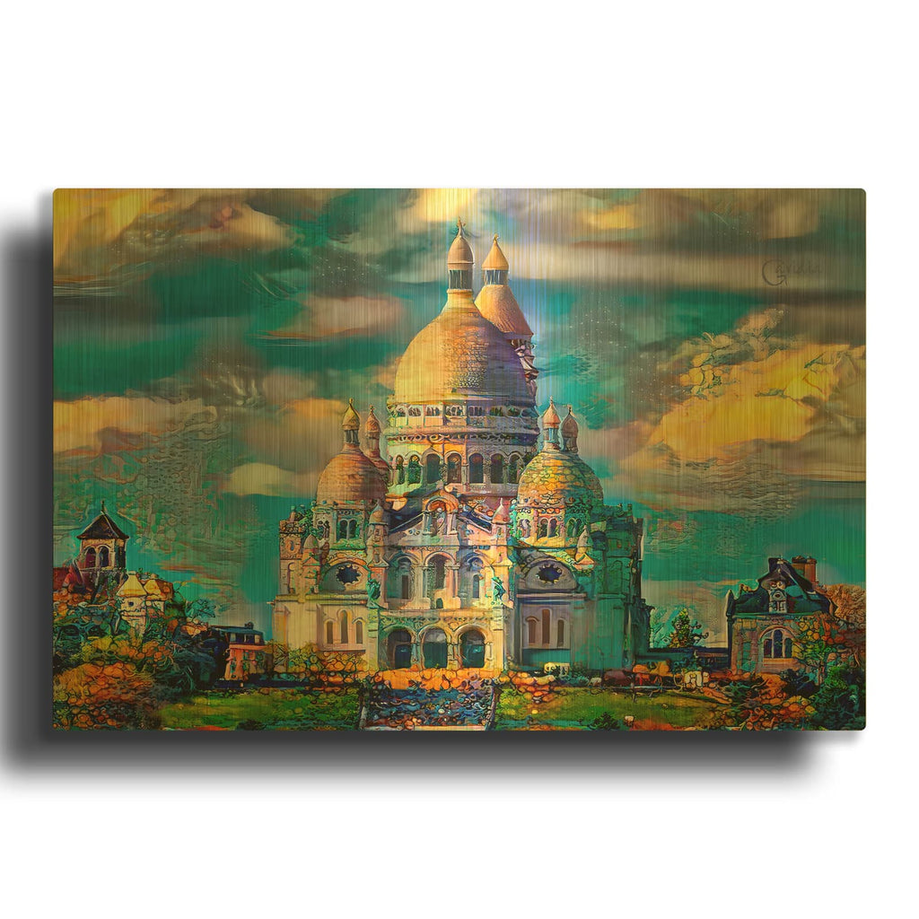 'Sacre Cour 2023' By Pedro Gavidia Gold Metal Wall Art