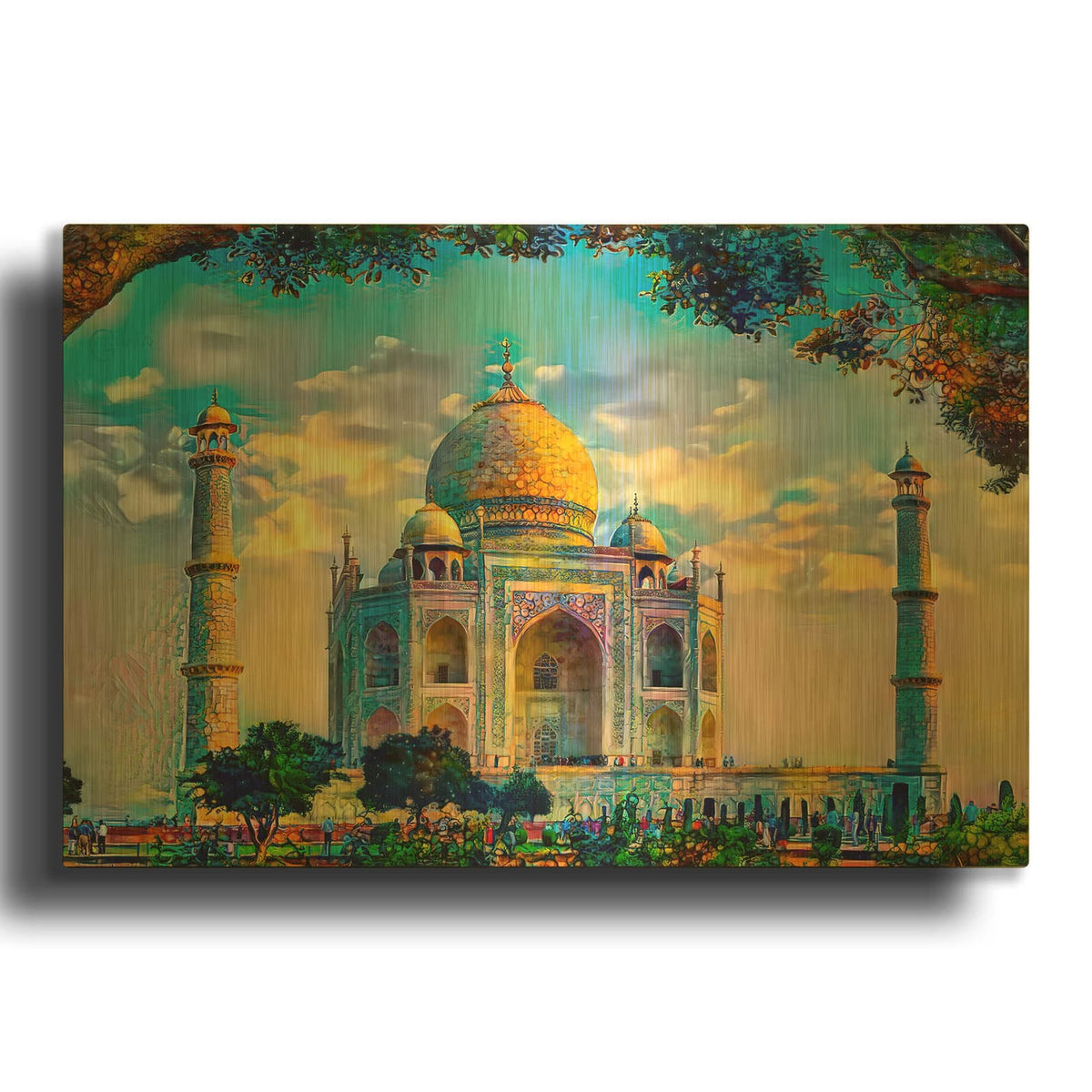 'Taj Mahal Perspectiva' By Pedro Gavidia Gold Metal Wall Art