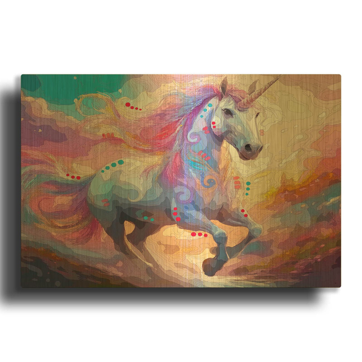 'Galloping Spirit' By Dean Russo Gold Metal Wall Art