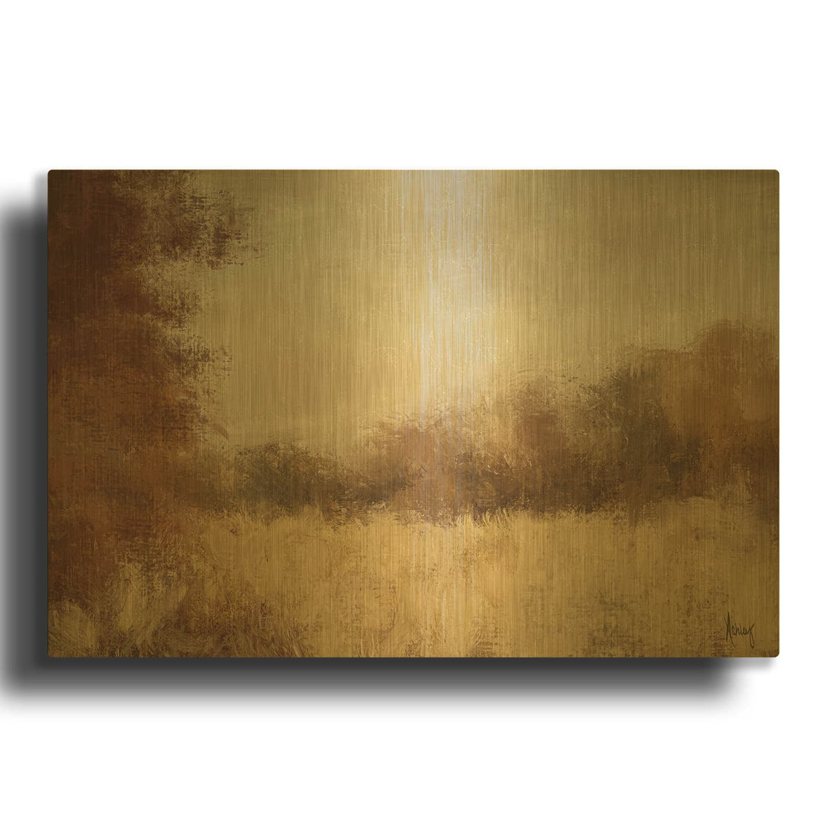 'Amber Waves Of Grain' By Ashley Bradley Gold Metal Wall Art