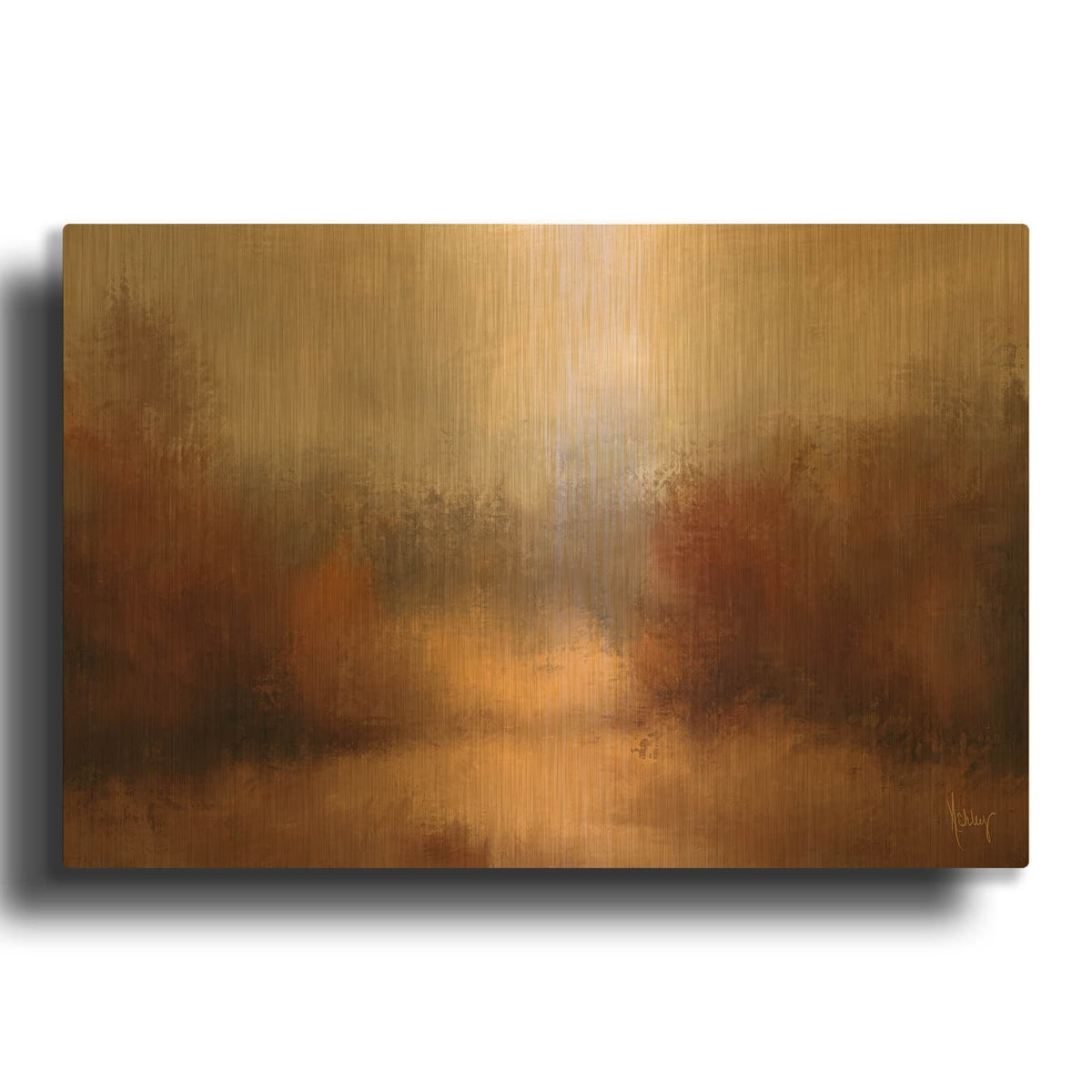 'Autumn Mist' By Ashley Bradley Gold Metal Wall Art