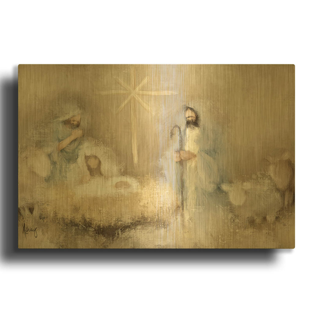 'Divine Arrival' By Ashley Bradley Gold Metal Wall Art