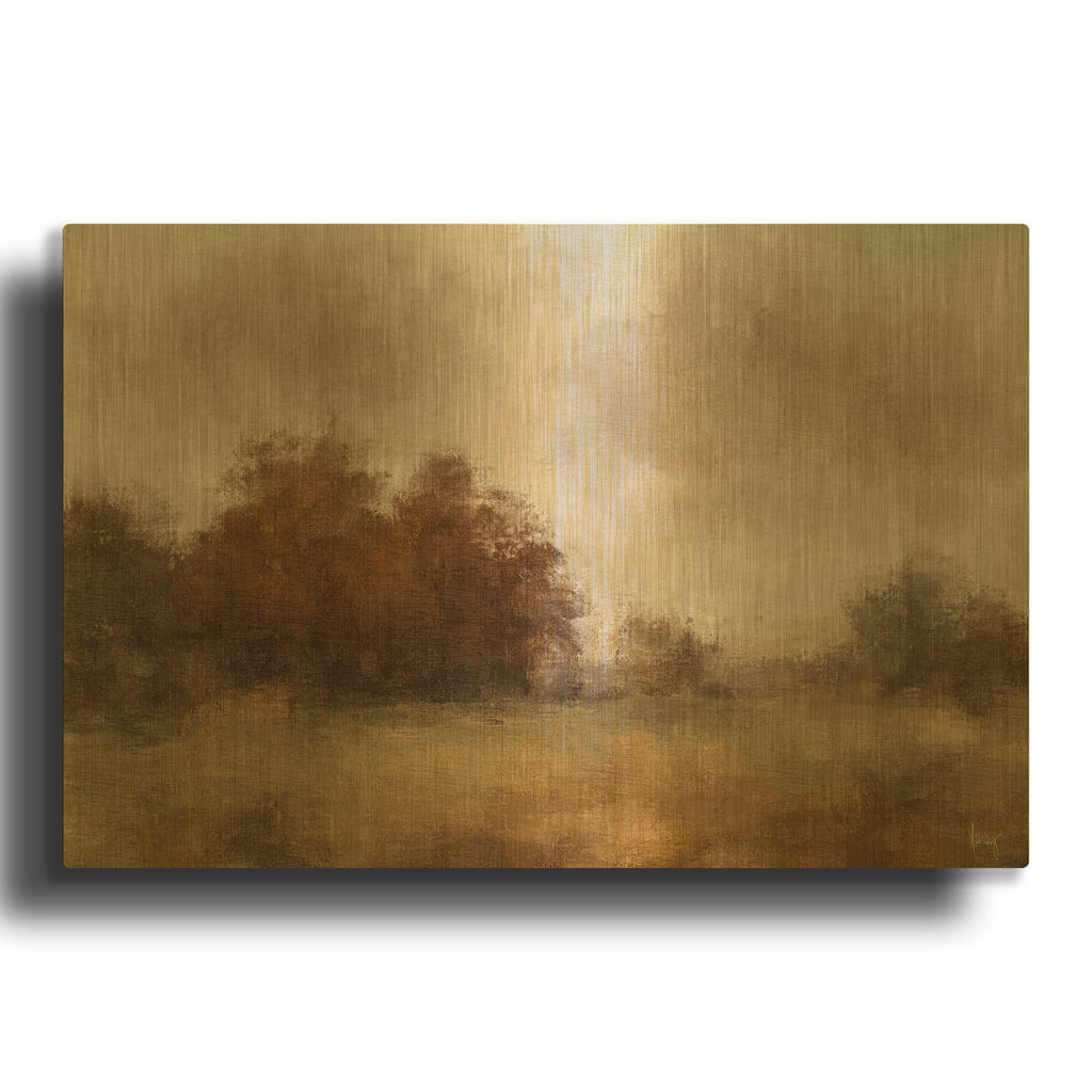 'Fall Meadow' By Ashley Bradley Gold Metal Wall Art