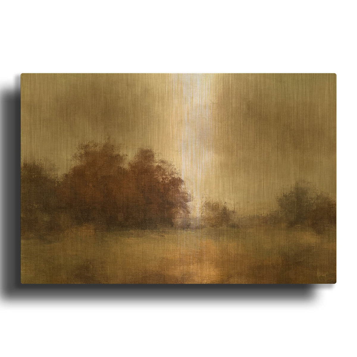 'Fall Meadow' By Ashley Bradley Gold Metal Wall Art