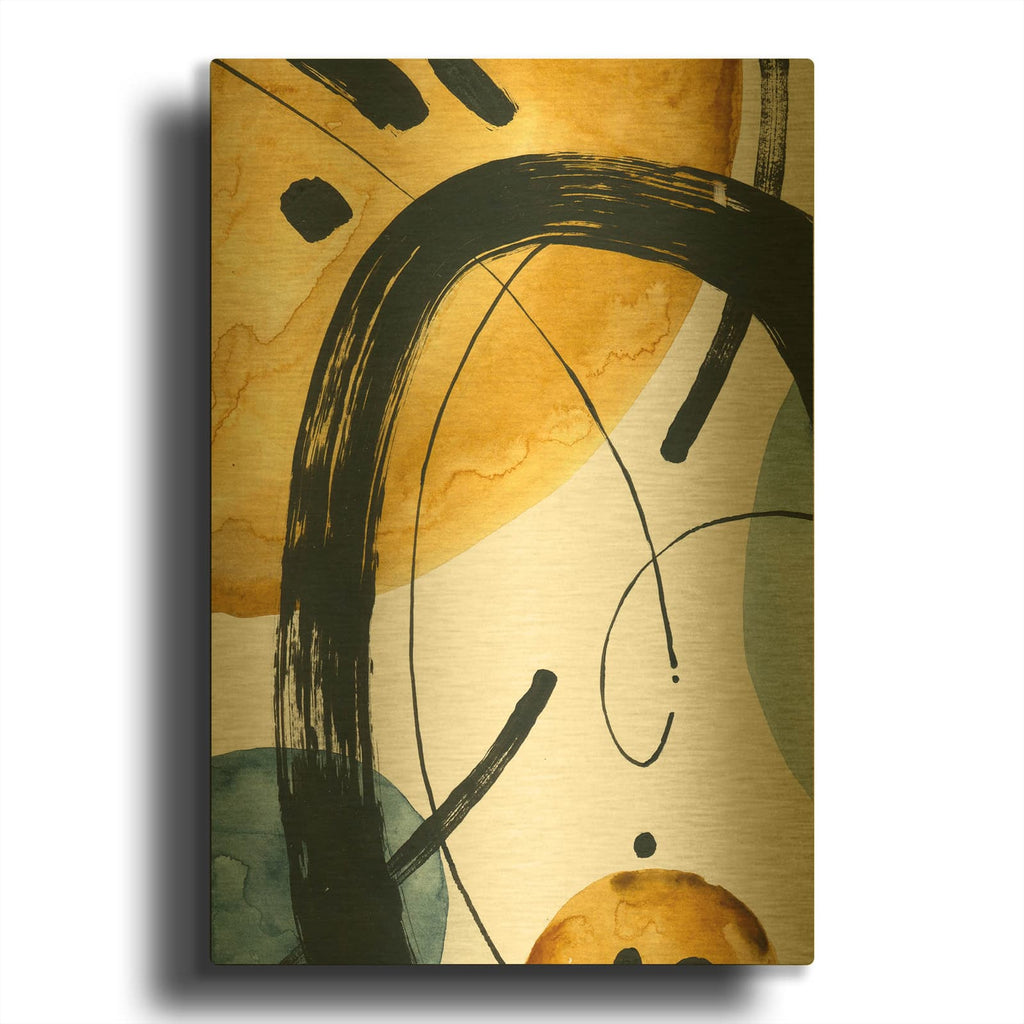 'Black Ellipse' By Svetlana Aleynikova Gold Metal Wall Art