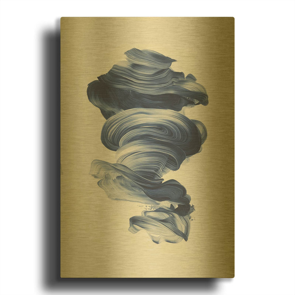'Blue Storm' By Svetlana Aleynikova Gold Metal Wall Art