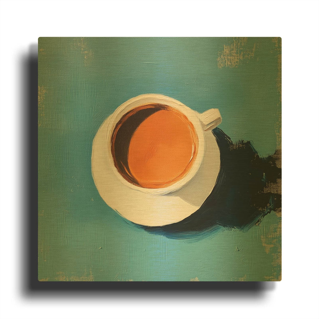'Blue Table Cup' By Svetlana Aleynikova Gold Metal Wall Art