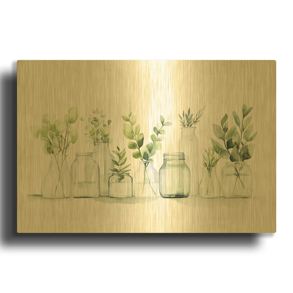 'Branches In Glass' By Svetlana Aleynikova Gold Metal Wall Art
