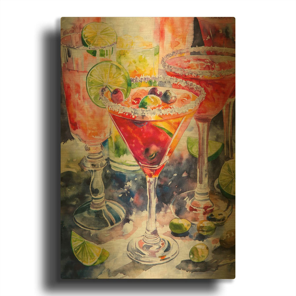 'Cocktail Party' By Svetlana Aleynikova Gold Metal Wall Art
