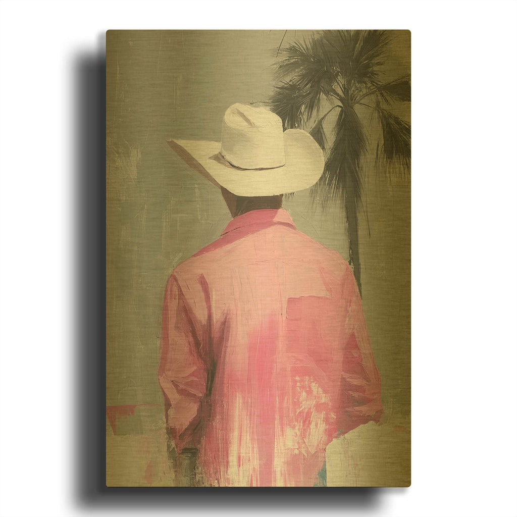 'Cowboy' By Svetlana Aleynikova Gold Metal Wall Art