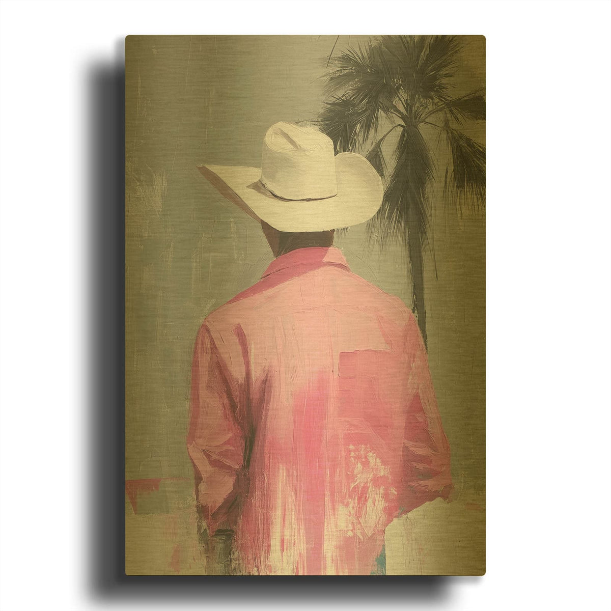 'Cowboy' By Svetlana Aleynikova Gold Metal Wall Art