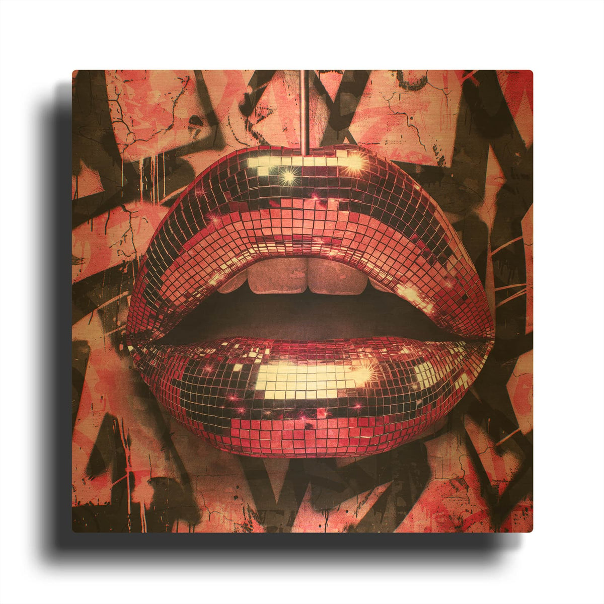 'Disco Kiss' By Svetlana Aleynikova Gold Metal Wall Art