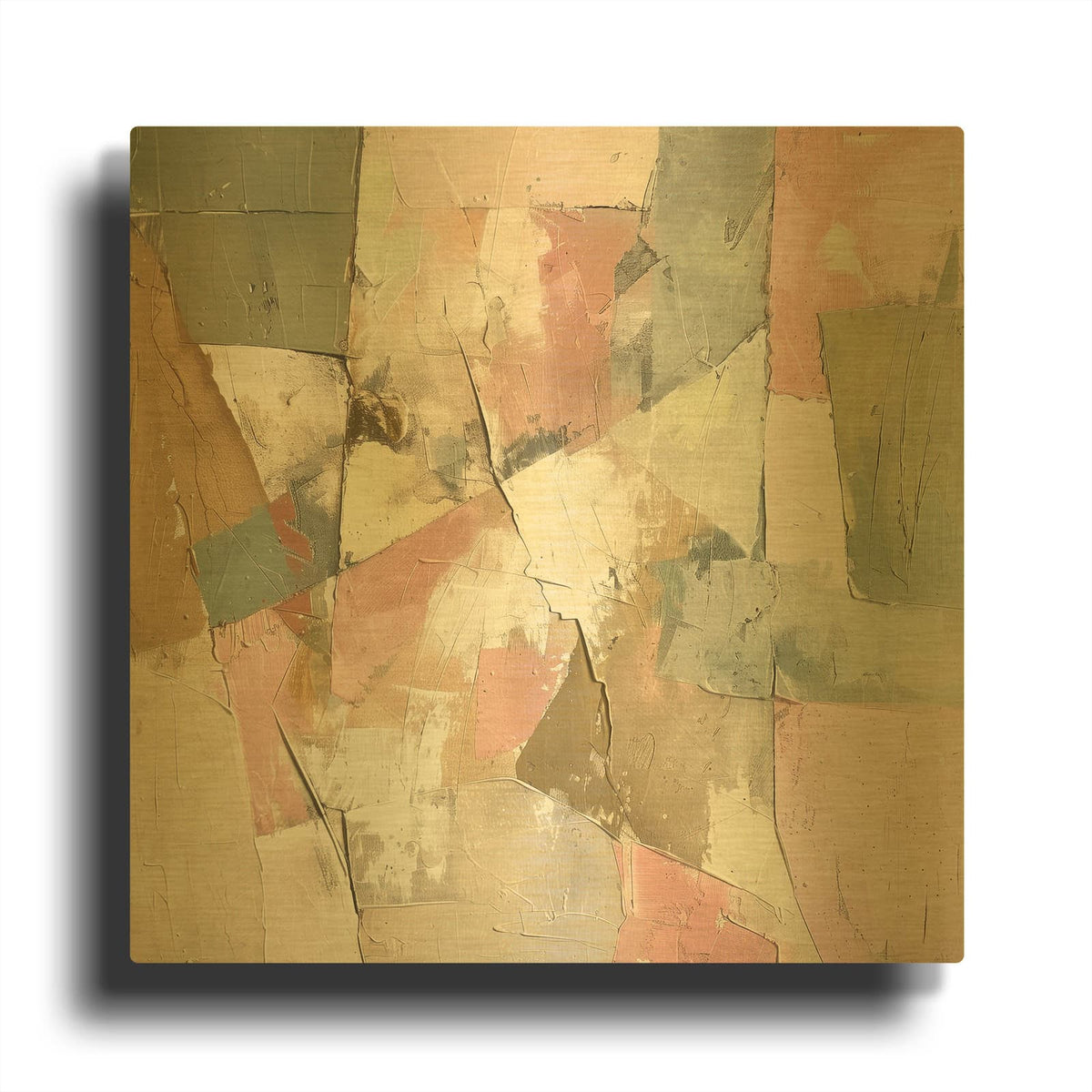 'Field Mosaics' By Svetlana Aleynikova Gold Metal Wall Art