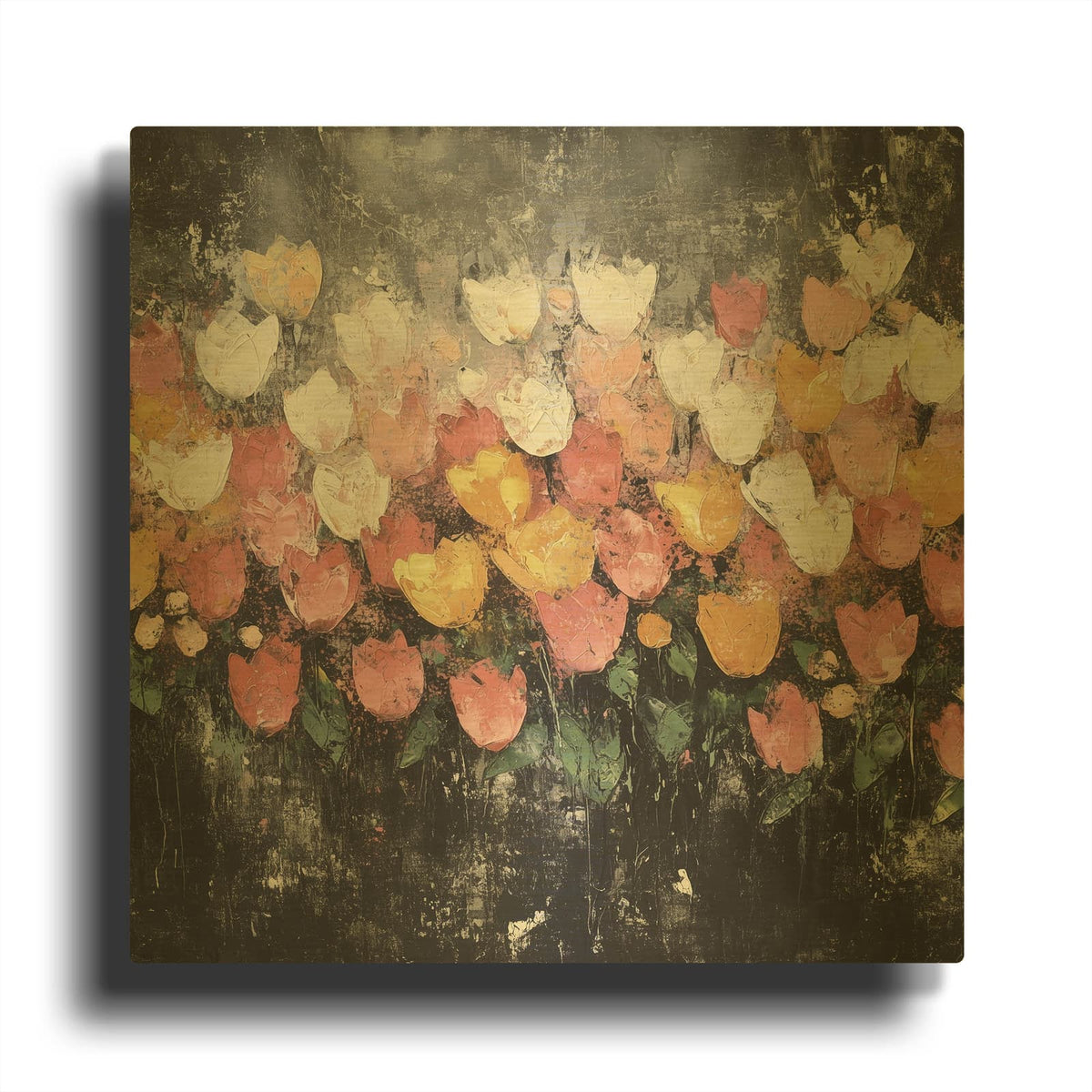 'Flower Impressions' By Svetlana Aleynikova Gold Metal Wall Art