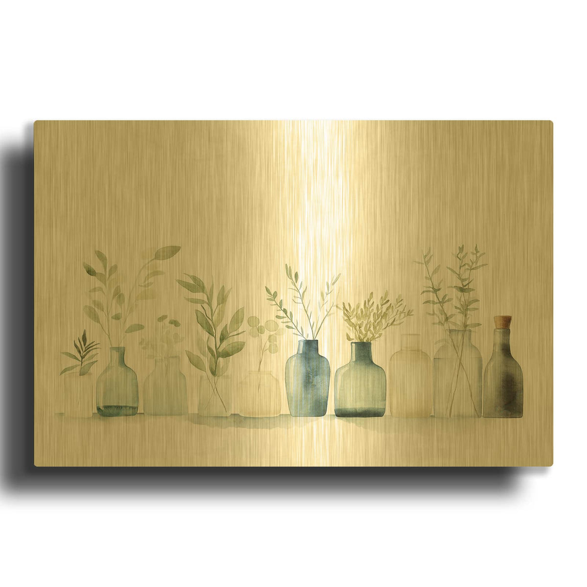 'Glass Flora' By Svetlana Aleynikova Gold Metal Wall Art