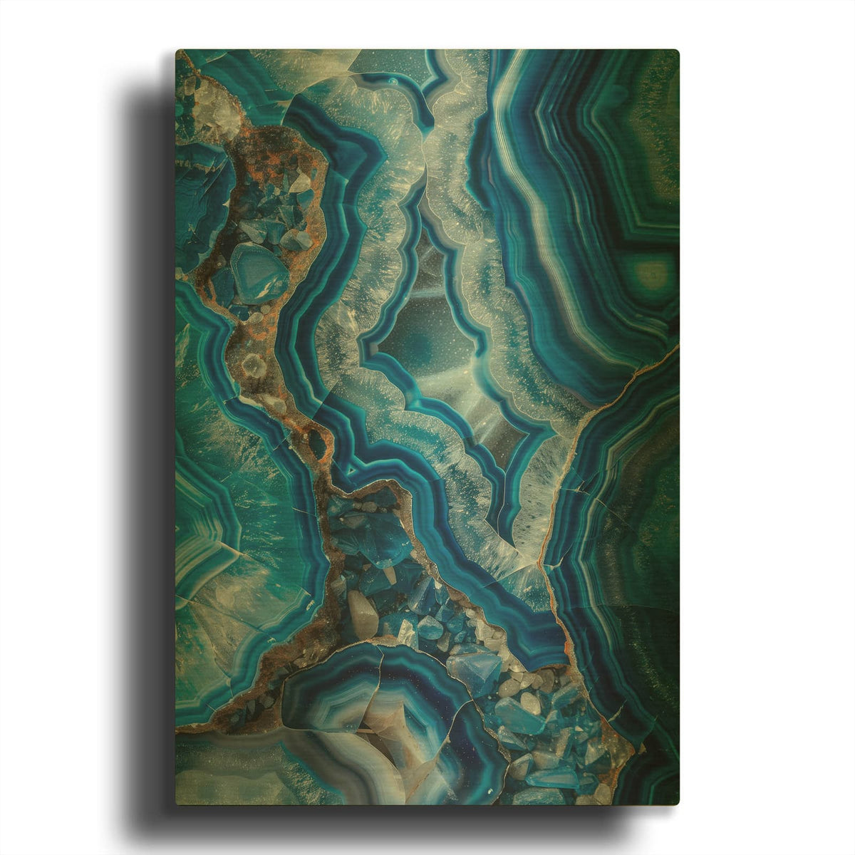 'Glow Of Blue Quartz' By Svetlana Aleynikova Gold Metal Wall Art