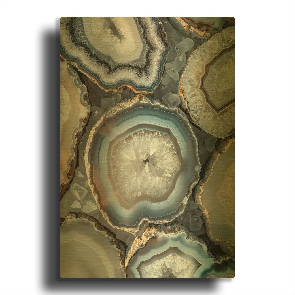 'Glow Of White Crystal' By Svetlana Aleynikova Gold Metal Wall Art