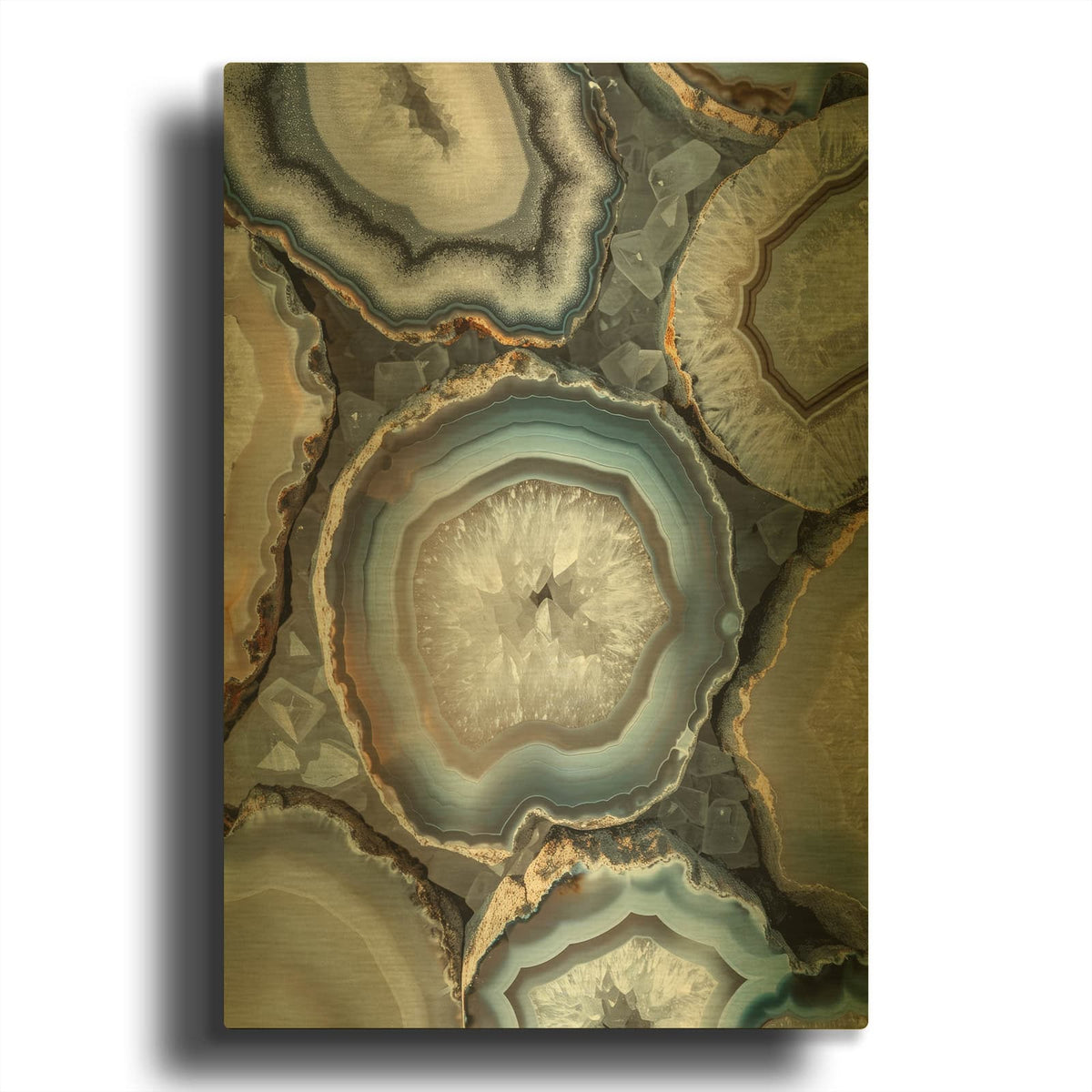 'Glow Of White Crystal' By Svetlana Aleynikova Gold Metal Wall Art