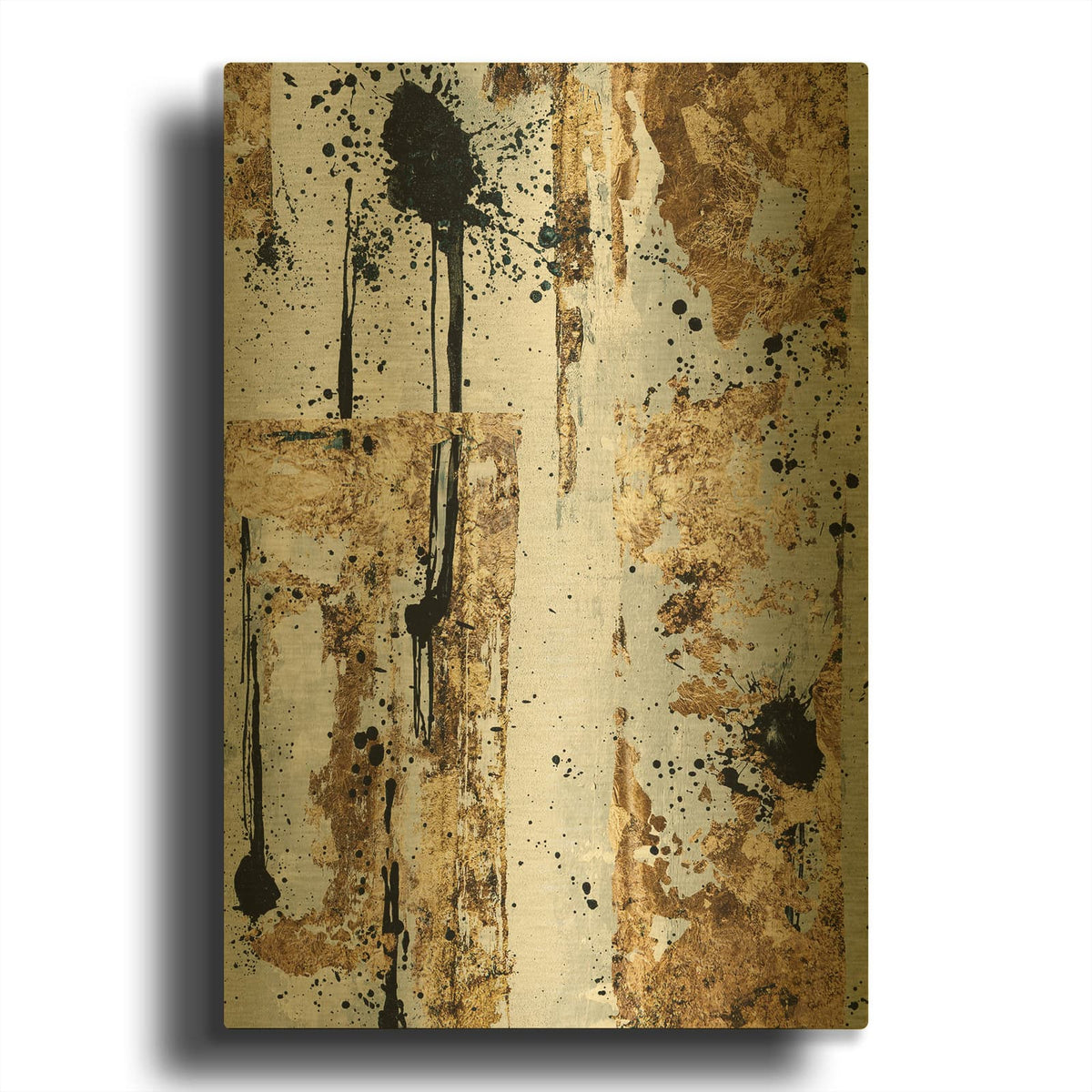 'Gold And Black Spot' By Svetlana Aleynikova Gold Metal Wall Art