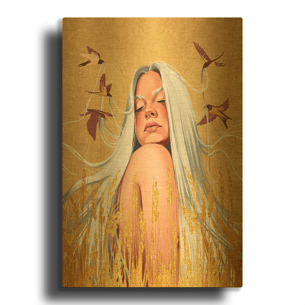 'Golden Birds' By Svetlana Aleynikova Gold Metal Wall Art