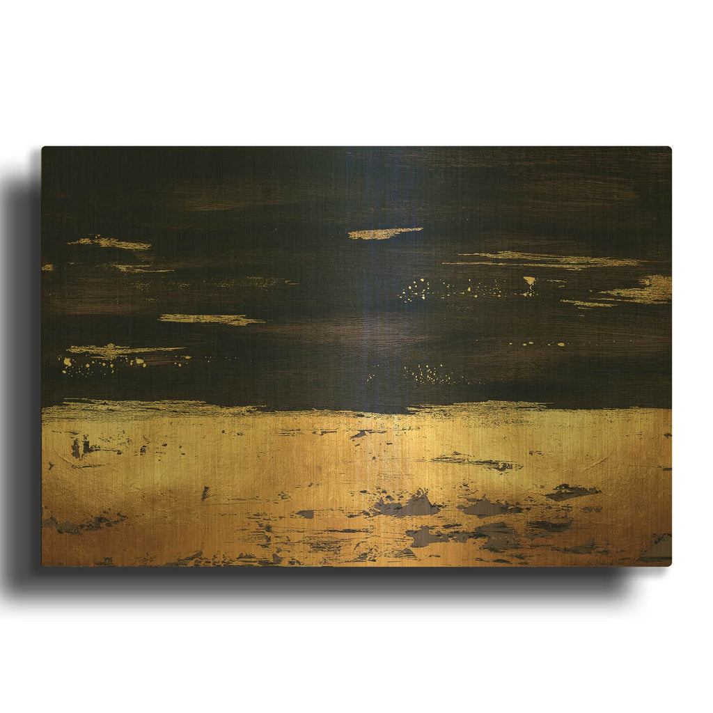 'Golden Black River' By Svetlana Aleynikova Gold Metal Wall Art