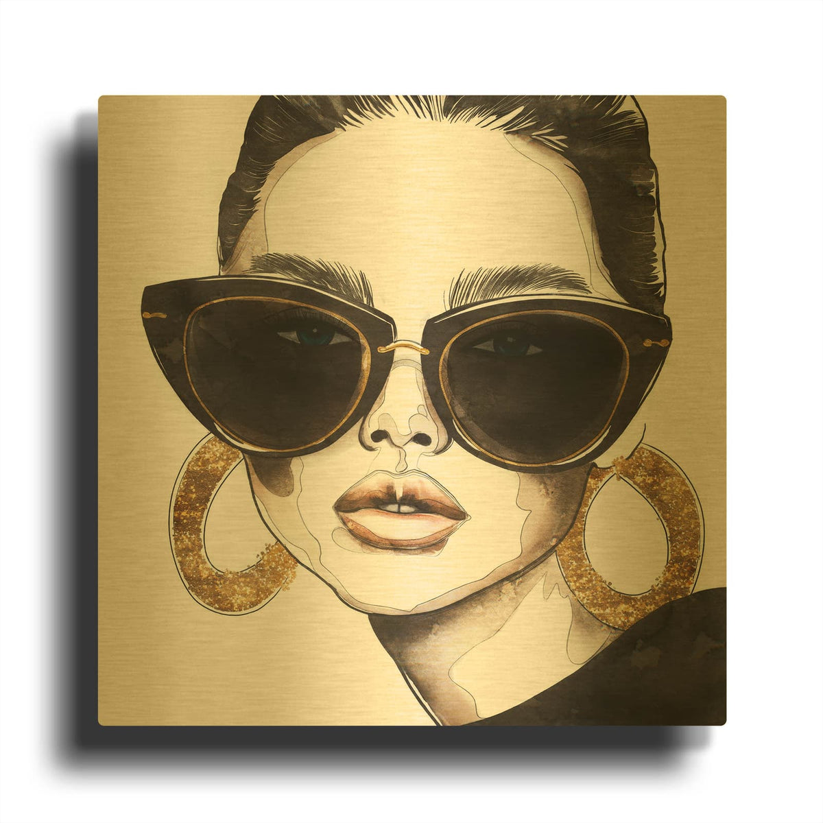 'Golden Hoops' By Svetlana Aleynikova Gold Metal Wall Art