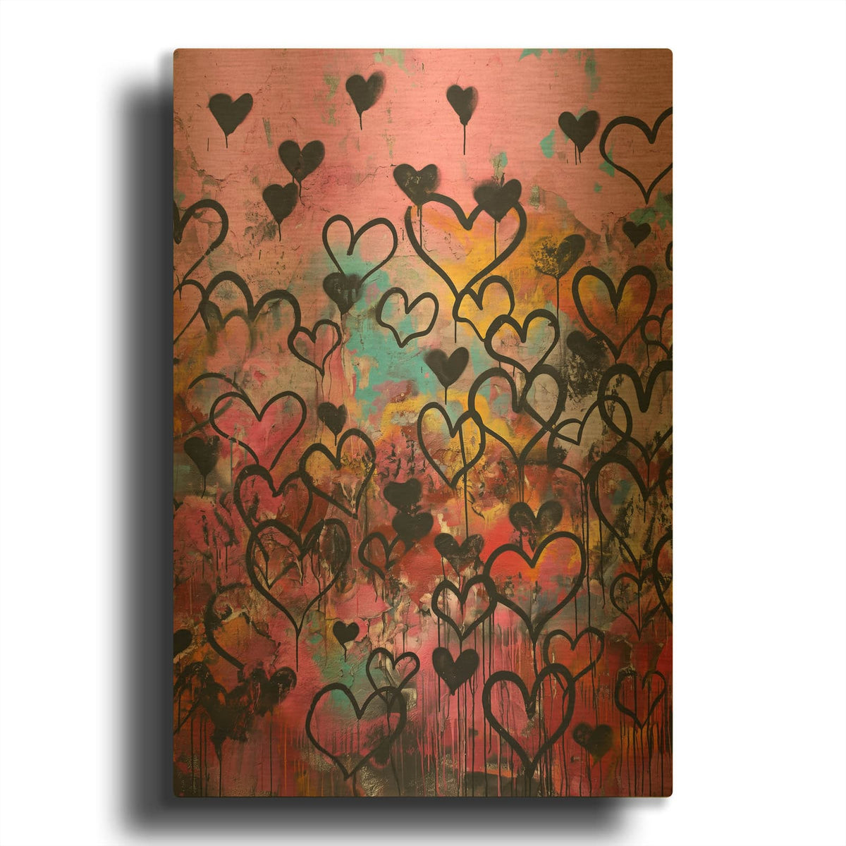 'Hearts Wall' By Svetlana Aleynikova Gold Metal Wall Art